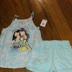 Disney jumping beans best friends mulan and belle tank & shorts set